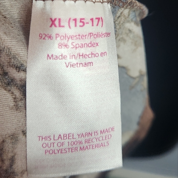 No Boundaries Size XL(15-17) Black/Brown Camo Top Fitted Scoop Tank Tie Dye - Picture 7 of 7